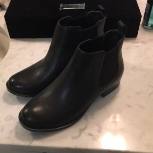 Black leather ankle boots